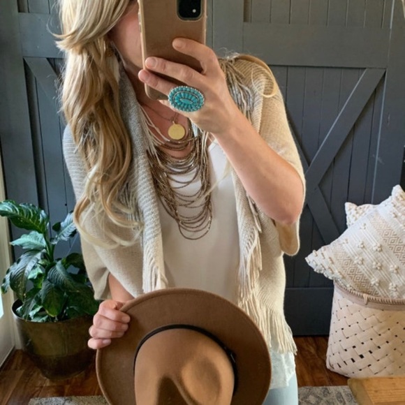 New Cozy Shawl Collar Blanket Cardigan Sweater - Wrap Poncho Western Boho - Picture 2 of 10